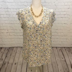 {Cynthia Rowley} Short-sleeve floral blouse